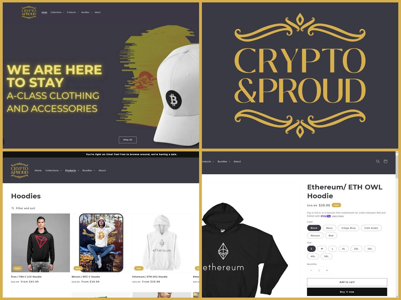 **Crypto & Proud** - Online Shop